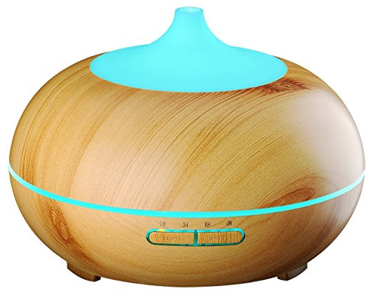 VicTsing 300ml Aroma Essential Oil Diffuser, Wood Grain Ultrasonic Cool Mist Humidifier for Office Home Bedroom Living Room Study Yoga Spa